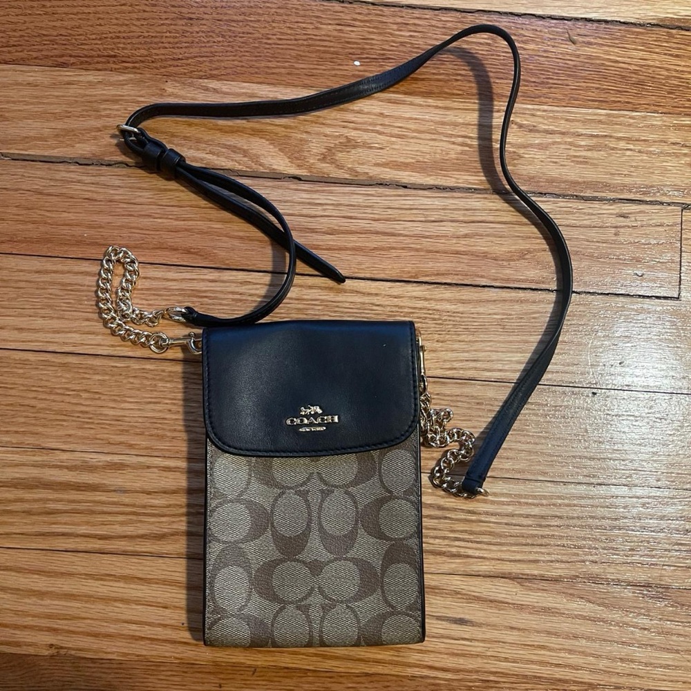 Coach Black and Tan Crossbody Bag